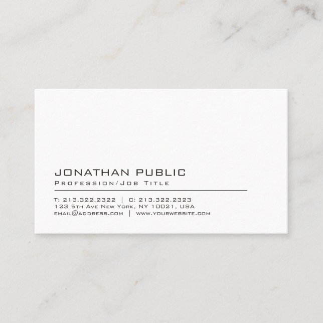 Custom Elegant Professional Modern Simple Template Business Card (Front)