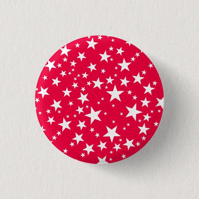 Custom Elegant Red White Stars Christmas Template 3 Cm Round Badge (Front)