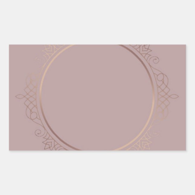 Custom Elegant Rose Gold Blank Modern Template Rectangular Sticker (Front)