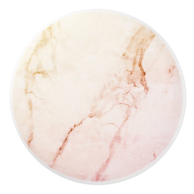 Custom Elegant Rose Gold Marble Ceramic Knob (Front)