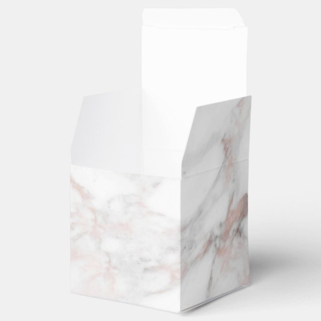 Custom Elegant Rose Gold White Marble Template Favour Box (Opened)
