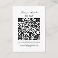 Custom Elegant RSVP QR Code Enclosure Card