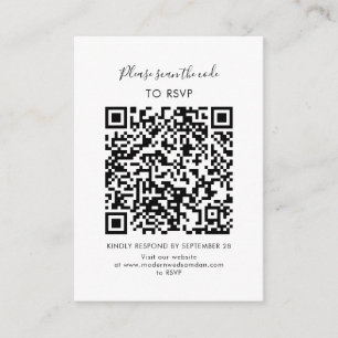 Custom Elegant RSVP QR Code Enclosure Card