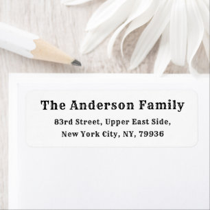 Custom Elegant Rustic Simple White Return Address