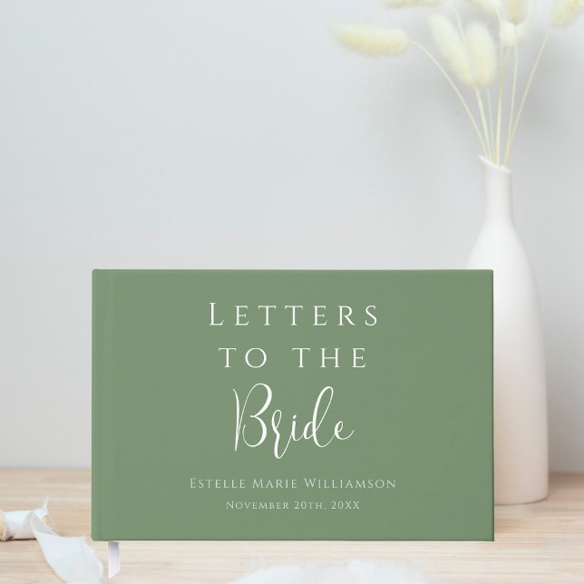 Custom Elegant Sage Green Letters to the Bride Guest Book (Creator Uploaded)