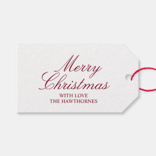 Custom Elegant Script Classic Merry Christmas Gift Tags