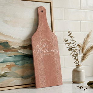 Custom Elegant Script Last Name Hostess Gift Cutting Board