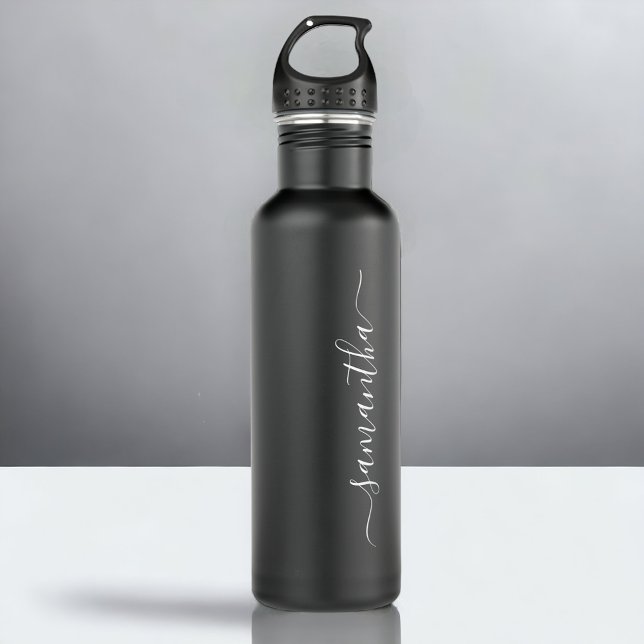Custom Elegant Script Name Travel Water Bottle (Creator Uploaded)