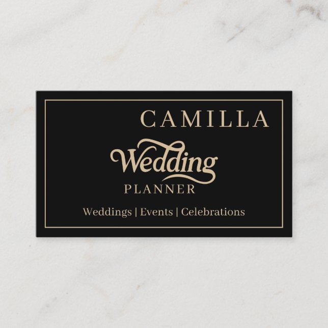 Custom Elegant Script Wedding Planner Business Card (Front)
