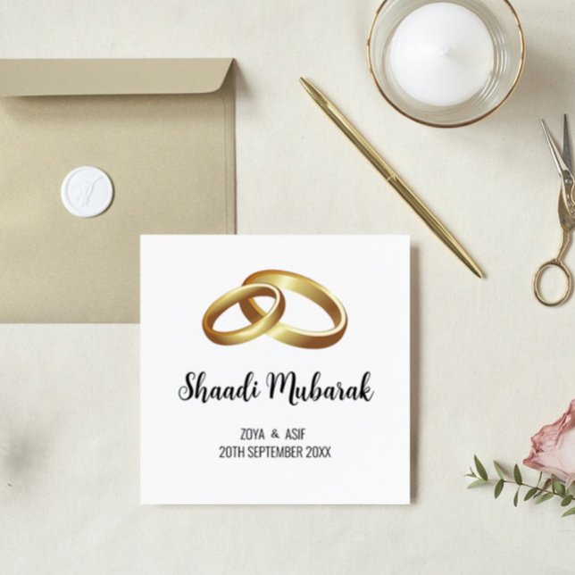 Custom Elegant Shaadi Mubarak Wedding Gift Card (Creator Uploaded)