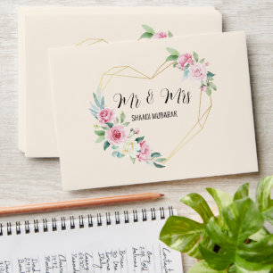 Custom Elegant Shaadi Mubarak Wedding Gift Card Envelope