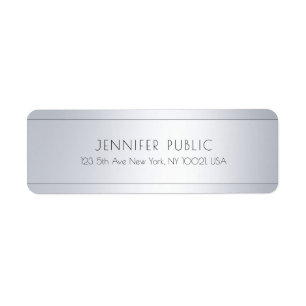 Custom Elegant Silver Look Template Return Address