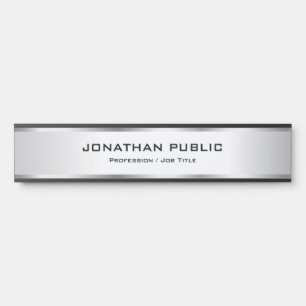 Custom Elegant Silver Metallic Look Luxury Door Sign