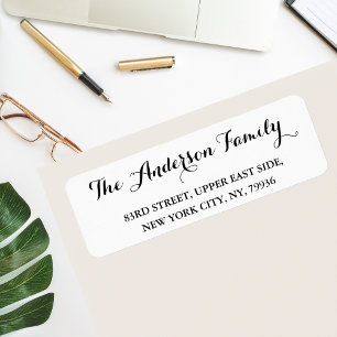 Custom Elegant Simple White Modern Return Address