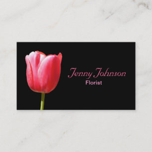 Custom Elegant Single Tulip Stem Business Card