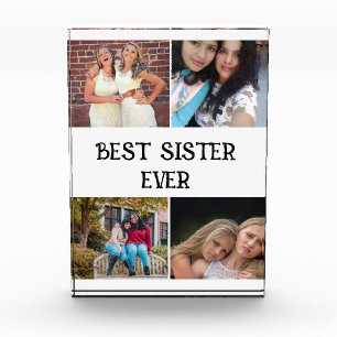 CUSTOM ELEGANT SISTER 4 PHOTO COLLAGE BLOCK