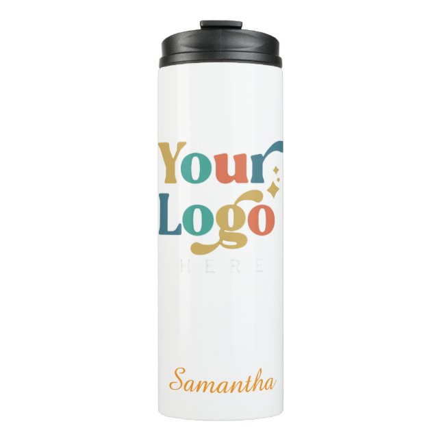 Custom Elegant  Steel Tumbler Business Logo (Front)