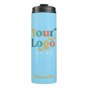 Custom Elegant Steel Tumbler Business Logo