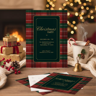 Custom Elegant Tartan Plaid  Christmas RSVP Holiday Card