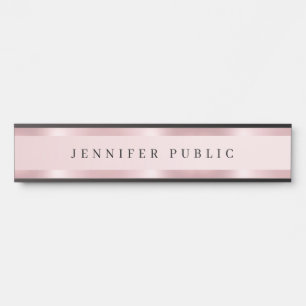 Custom Elegant Template Luxe Rose Gold Glamorous Door Sign