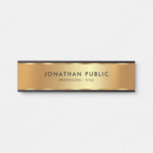 Custom Elegant Template Luxury Trendy Black & Gold Door Sign