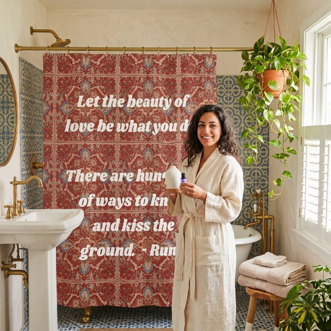 Custom Elegant Tile Pattern Iranian Gifts for Her Shower Curtain (Custom Elegant Tile Pattern Iranian Gifts for Her Shower Curtain)
