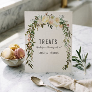 Custom Elegant Treats Table Light Roses Poster
