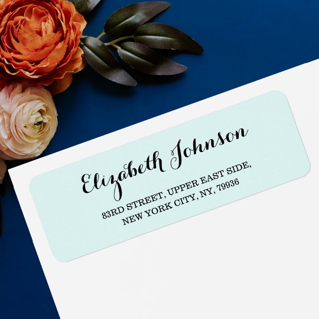 Custom Elegant Turquoise Aqua Blue Return Address (Custom Elegant Turquoise Aqua Blue Return Address Label)