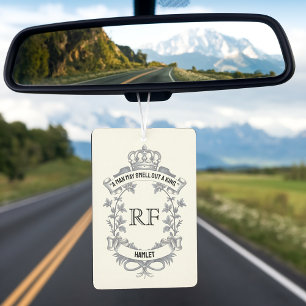 Custom Elegant Two-Sided Quote Monogram Car Air Freshener