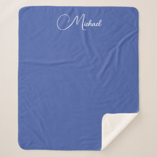 Custom Elegant Typography Names Template Blue Sherpa Blanket