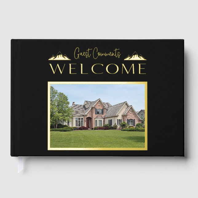 Custom Elegant Vacation Rental Guest Book (Front)