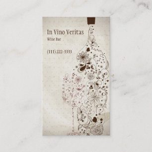 Custom Elegant Vintage Wine Bar Business Card