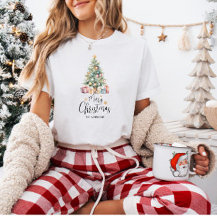 Custom Elegant Watercolor Christmas Tree  T-Shirt