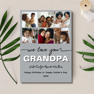 Custom Elegant We love you GRANDPA Photo collage Holiday Card