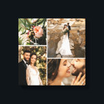 Custom Elegant Wedding Family Photo Collage Canvas Print<br><div class="desc">Make your own keepsake canvas print with this minimalist elegant wedding family photo collage wall art. Customise with 4 favourite pictures of your celebration and make this a treasured piece of wall art for many years to come.</div>