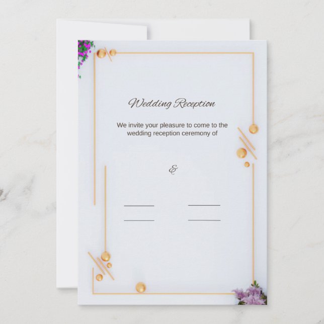 Custom Elegant Wedding Invitation with Floral Desi (Front)