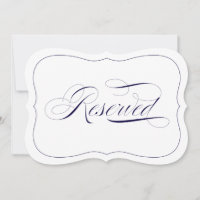 Custom Elegant Wedding Navy Blue Reserved Sign