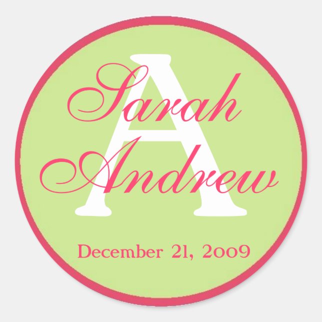 Custom Elegant Wedding Stickers (Front)