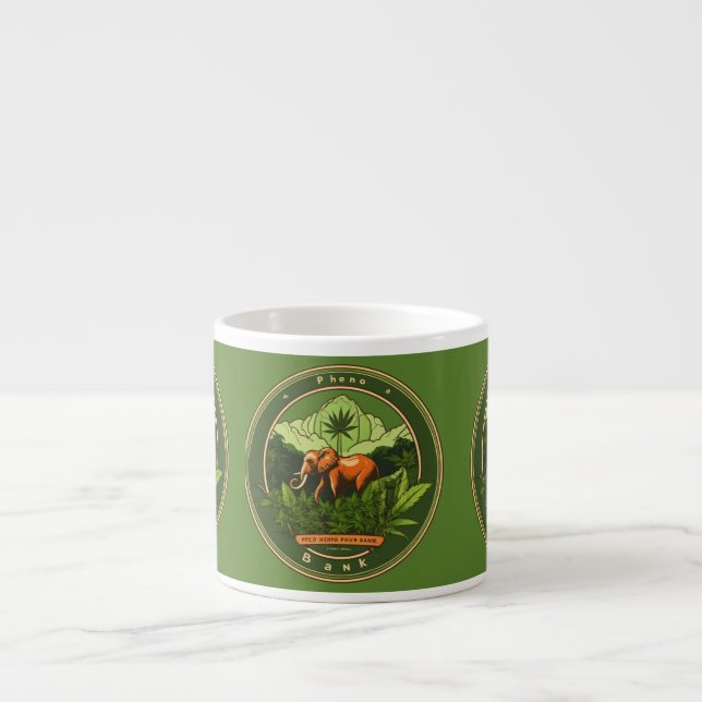 Custom elephant art  espresso cup (Front)