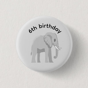 Custom Elephant Birthday Boy Girl Age Badge Pin