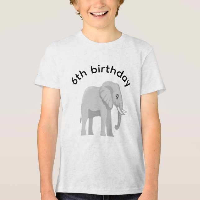 Custom Elephant Birthday T-shirt Tri-Blend Shirt (Front)