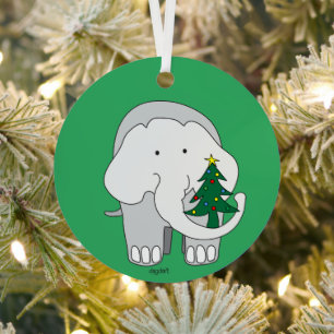 Custom Elephant Christmas Ornament