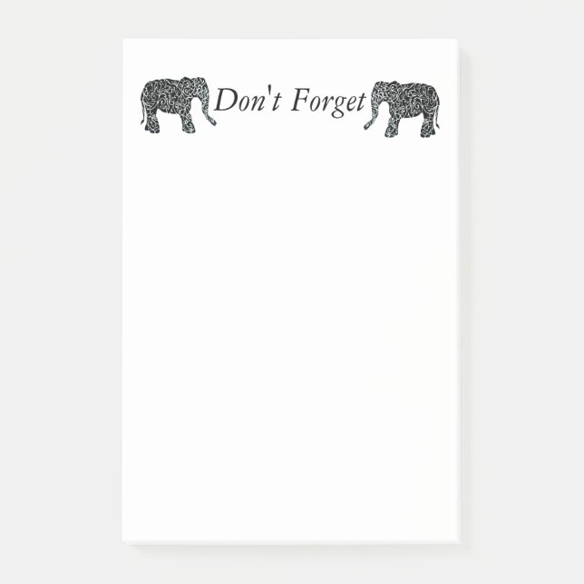 Custom Elephant Post-it Note Pad (Front)