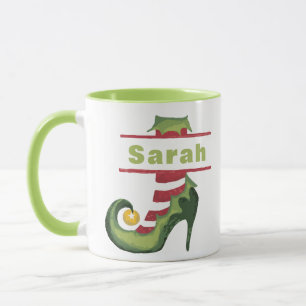 Custom Elf Shoe High Heel Christmas Mug