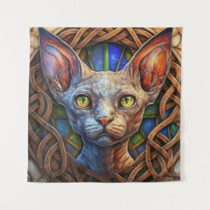Custom Elf Sphynx Cat Celtic Wall Art Decor  Tapestry