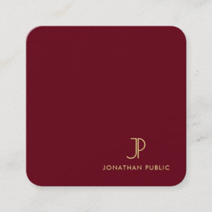 Custom Elite Monogram Template Luxe Premium Pearl Square Business Card