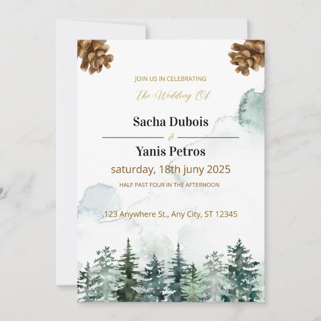 custom elopement invite mountains invitation (Front)