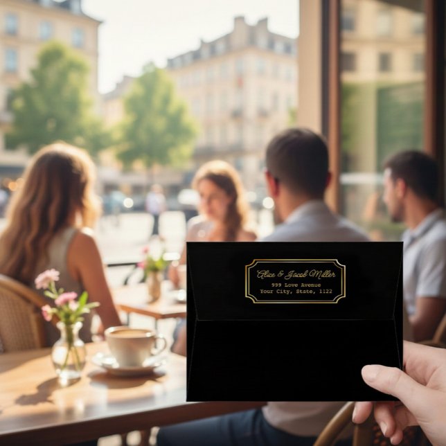 Custom Embroidered-Style Liner Black Envelope (Creator Uploaded)