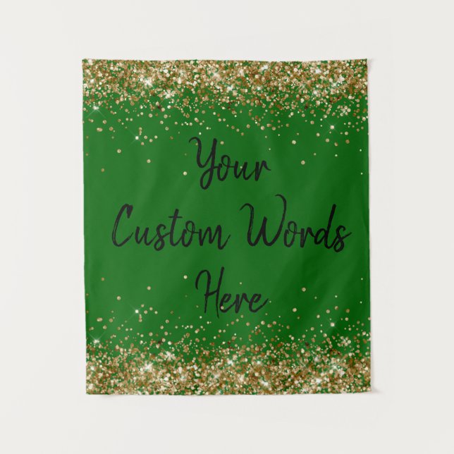 Custom Emerald Backdrop Birthday Party Photo Booth Tapestry (Front)