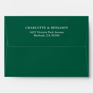 Custom Emerald Green Envelope 5x7 Return Address